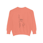 Tis' The Season Sweatshirt Festive Holly Crewneck with Statue of Liberty Backline