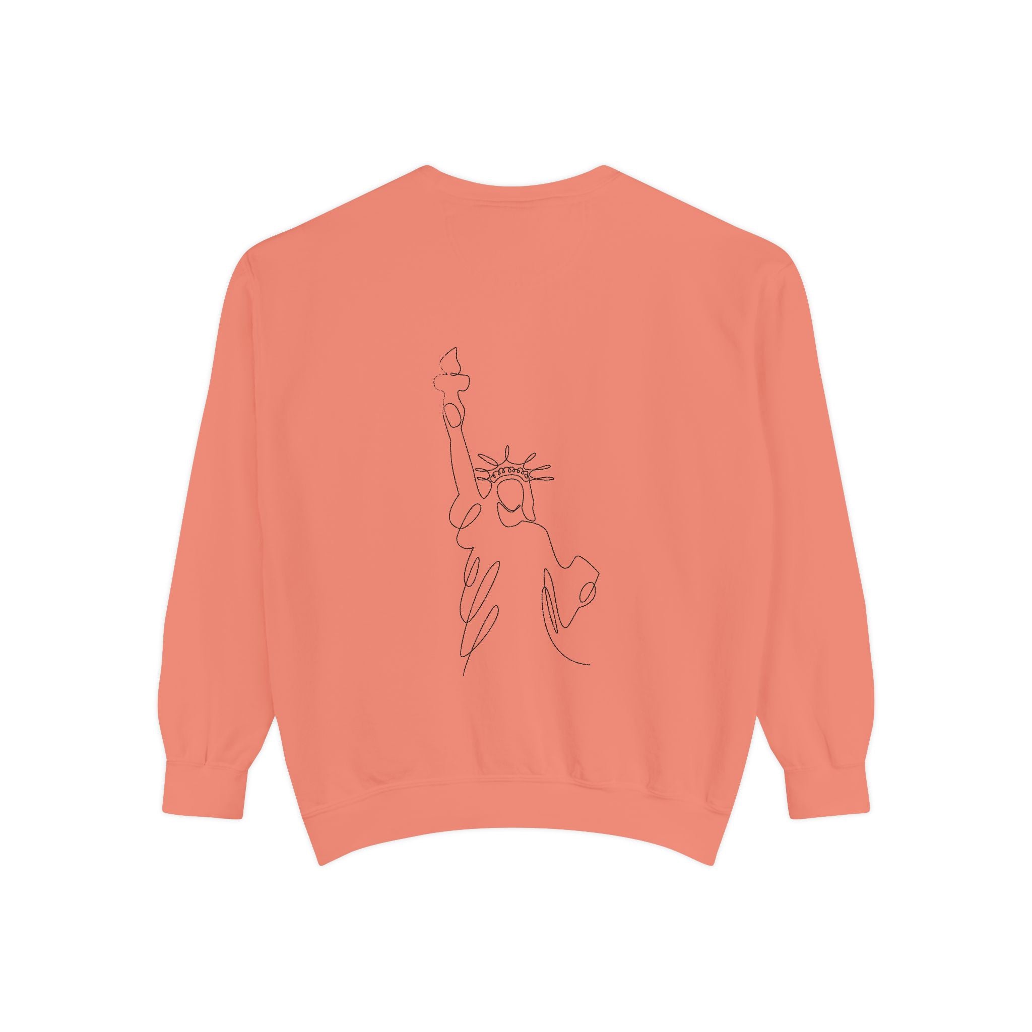 Tis' The Season Sweatshirt Festive Holly Crewneck with Statue of Liberty Backline
