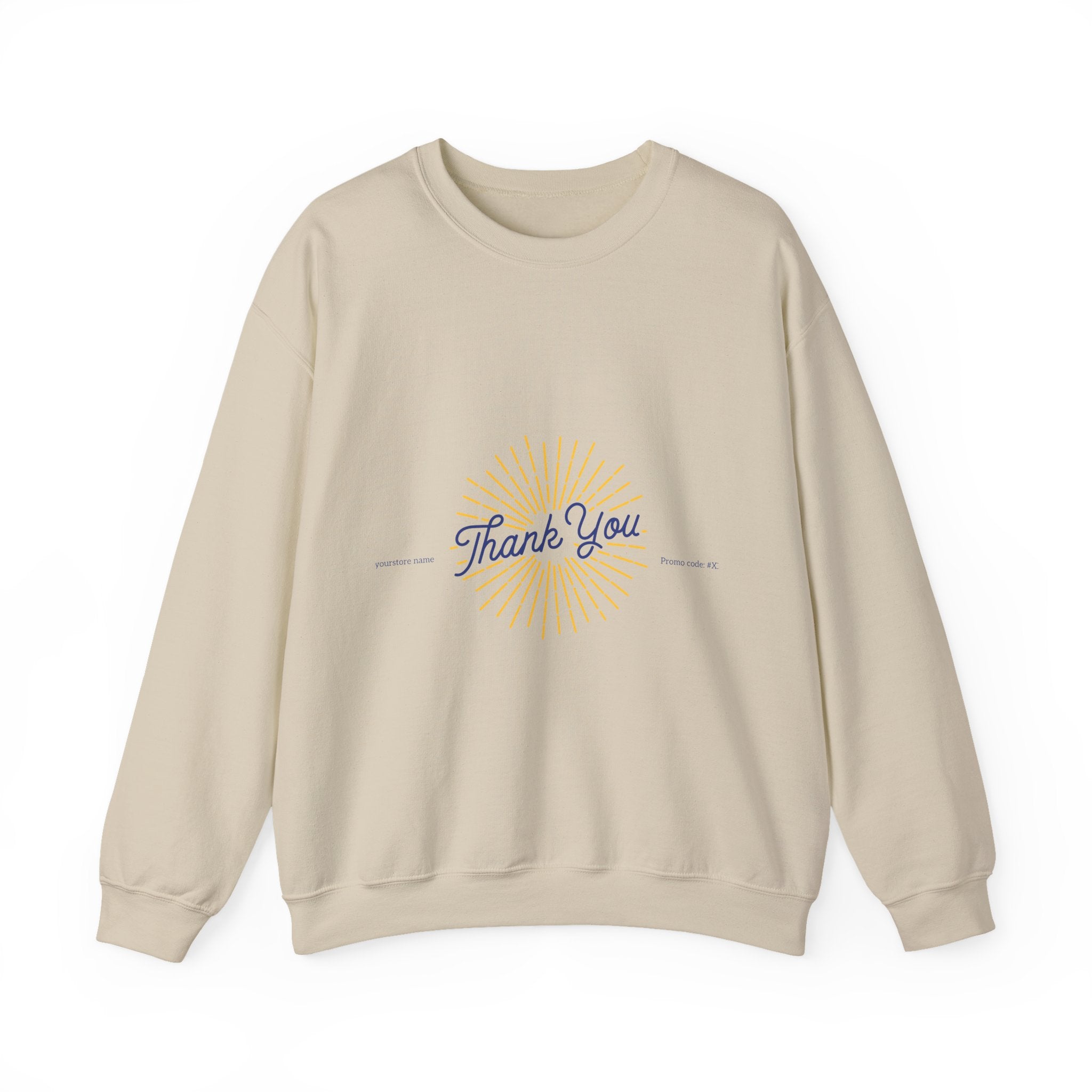 Thank You Crewneck Sweatshirt Retro Sunburst Gratitude Pullover